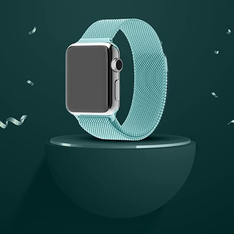 Margoun Stainless Steel Magnetic Band for Apple Watch 41mm/40mm/38mm, 3 Piece, Brown/Blue/Dark Green