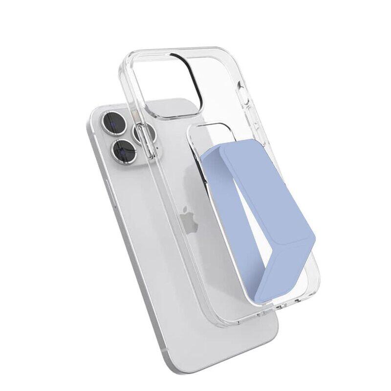 

Margoun Apple IPhone 14 Pro Mobile Phone Back Case Cover Clear with Finger Grip Holder, Clear/Light Blue