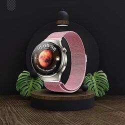 MARGOUN for Huawei Watch 4/4 Pro Metal Milanese Watchband 22mm - Rose Pink