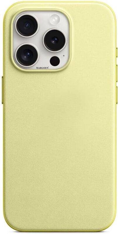 

MARGOUN For iPhone 15 Pro Finewoven Case Compatible with MagSafe Shockproof Protective Slim Cover (Butter Yellow)