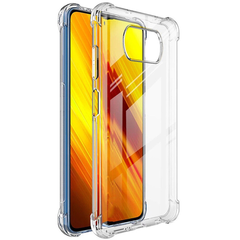 MARGOUN For Xiaomi Poco X3 NFC Case Cover Clear Protective TPU Four Corners Cover Transparent Soft Case
