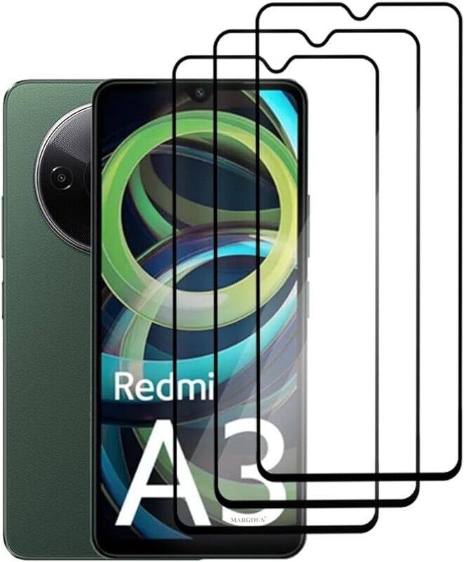 

MARGOUN 3 Pack for Xiaomi Redmi A3 Screen Protector Tempered Glass, Scratch Resistant,Bubble-Free (3)