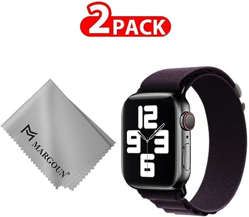 MARGOUN For Apple Watch Band 49mm 45mm 44mm 42mm Alpine Nylon Woven Sport Strap With Microfiber Cleaning Cloth Compatible For iWatch Series 8/7/SE/6/5/4/3/2/1 - B19