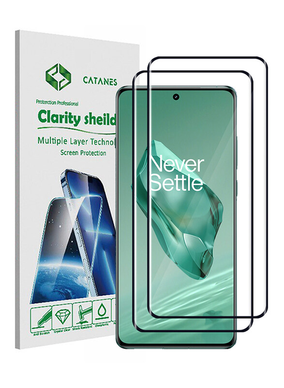 

Margoun CATANES for 2 Pack For Oneplus 12 Screen Protector 9H Hardness HD Scratch Resistance Screen Protector 3D Curved Tempered Glass Film