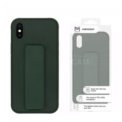 Margoun Apple iPhone XS Multi-Function Shockproof Protective Two-In-One Finger Grip Holder Mobile Phone Case Cover, Dark Green