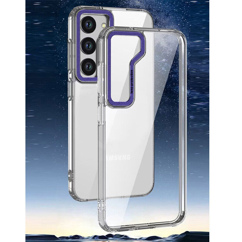 MARGOUN 5 Packs For Samsung Galaxy S23 Plus Clear Case With 2 Screen Protectors and 2 Camera Lens Protectors/Purple