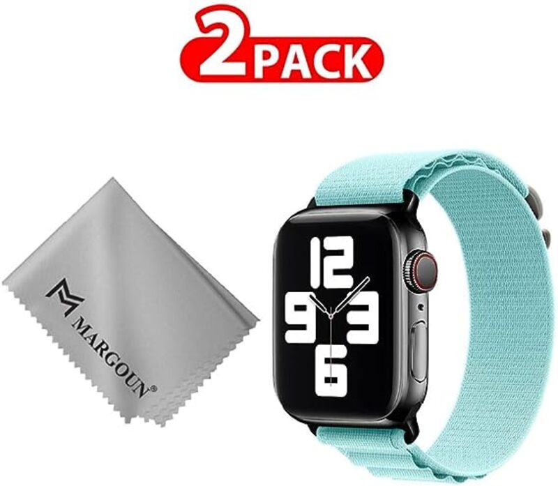 MARGOUN For Apple Watch Band 49mm 45mm 44mm 42mm Alpine Nylon Woven Sport Strap With Microfiber Cleaning Cloth Compatible For iWatch Series 8/7/SE/6/5/4/3/2/1 - B01