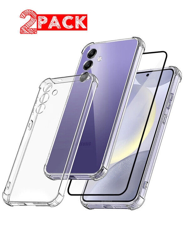 

MARGOUN 2 Packs For Samsung Galaxy S24 Plus Gorilla Case and Screen Protector Shock-Absorption Flexible Clear TPU Rubber Protective Cell Phone Cover S