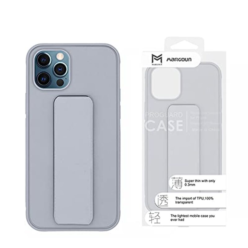 Margoun Apple iPhone 11 Pro Max Multi-Function Shockproof Protective Two-In-One Finger Grip Holder Mobile Phone Case Cover, Grey