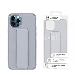 Margoun Apple iPhone 11 Pro Max Multi-Function Shockproof Protective Two-In-One Finger Grip Holder Mobile Phone Case Cover, Grey