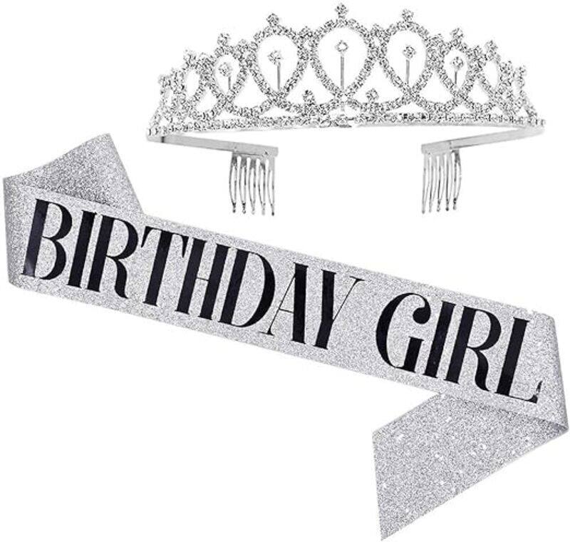 

Generic MARGOUN Birthday Headbands Birthday Satin Sash and Tiara Birthday Crown for Girls Women Birthday Party Supplies - A03