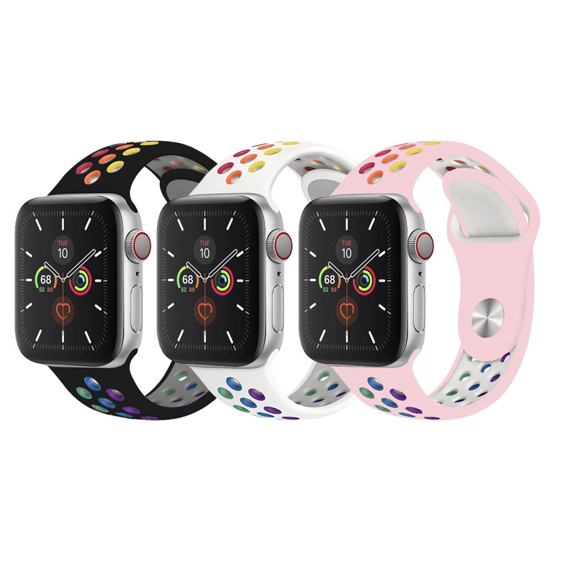 CATANES 3 Pack For Apple Watch 49mm 45mm 44mm 42mm Silicone Sport Band Nike Strap Compatible With iWatch Series Ultra/8/7/SE/6/5/4/3/2/1-N26