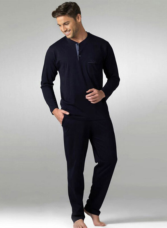 

Generic MARGOUN Men’s Large Pajama Set Pajamas For Men 2 Piece PJ Set with Cotton Knit Men Pajama Pants and Long Sleeve Shirts/L(leg size 74/chest 55/waist 53