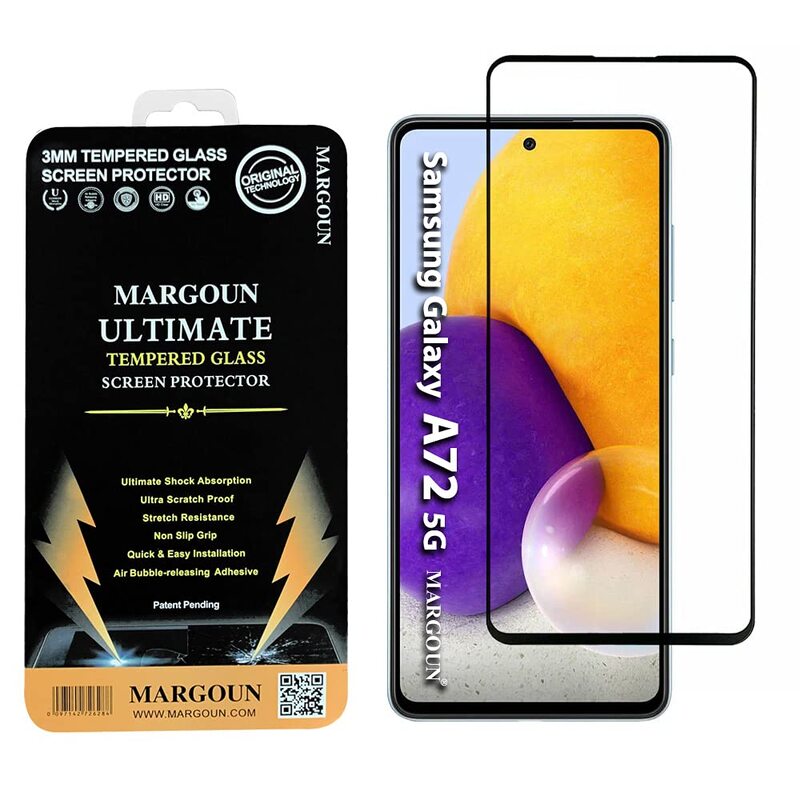 Margoun Samsung Galaxy A72 5G Tempered Glass Screen Protector, Clear