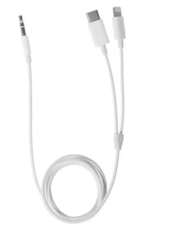 

Margoun 2-in-1 Type-C & Lightning to 3.5mm Audio Jack Adapter, White