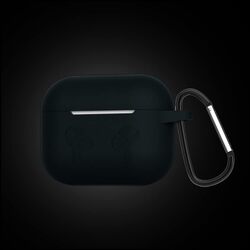 MARGOUN for Airpods 3 Case Cover Silicone with Clip, Airpods 3 Case 2021 3rd Generation (black)