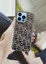 MARGOUN for iPhone 13 Pro Max Case Leather Back Cover Triangle Pattern Shockproof Protective Phone Case Brown