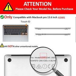 MARGOUN Compatible with MacBook Air 13.6 inch Case 2022 2023 Release A2681 M2 Chip with Touch ID (Black, 13.6" A2681)