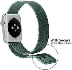 Margoun Stainless Steel Magnetic Band for Apple Watch 49mm/45mm/44mm/42mm, 2 Piece, Dark Green/Green