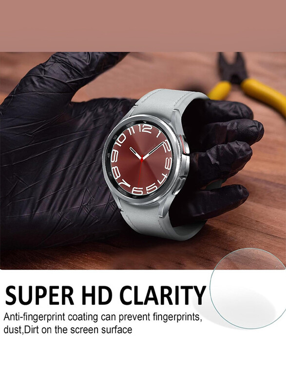 MARGOUN for Samsung Galaxy Watch 6 Classic 47mm 3 Pack Screen Protector Tempered Glass Anti-Scratch 9H Ultra-thin Screen Protector Protective Film Cover Accessories