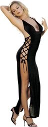 MARGOUN European Style Sleeveless and Backless Hot Sexy Dress Girls Adult Erotic Dress Plus Size T882 - Black