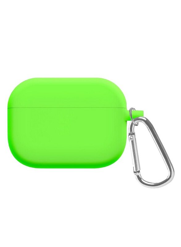 

MARGOUN Shockproof Case For Airpod Pro Silicone Protective Case Shockproof Case Ultra Slim Cover with Keychain Carabiner Neon Green