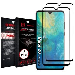 Margoun Huawei Mate 20 Tempered Glass Scratch Resistant Non-Slip Grip Screen Protector, 2 Pieces, Clear