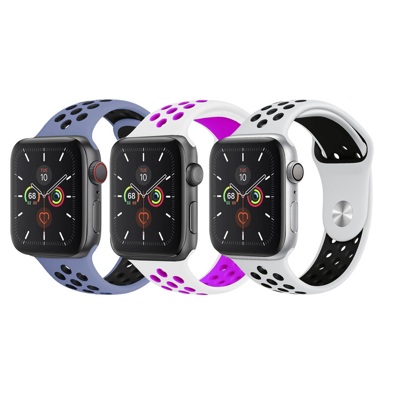 CATANES 3 Pack For Apple Watch 49mm 45mm 44mm 42mm Silicone Sport Band Nike Strap Compatible With iWatch Series Ultra/8/7/SE/6/5/4/3/2/1-N30