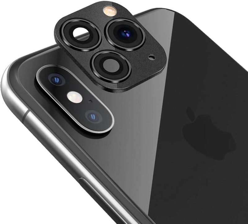 MARGOUN For iPhone X XS Camera Lens Camera Upgrade Protective Lens Change iPhone X XS to 11 Pro 11 Pro Max (Black, 1)