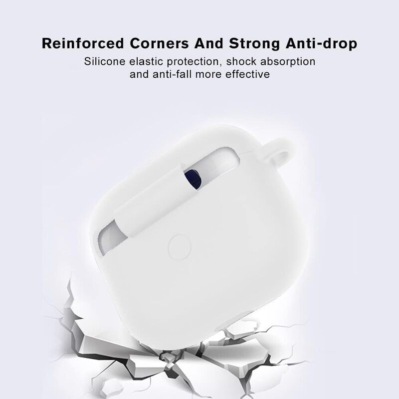 MARGOUN for Airpods 3 Case Cover Silicone with Clip, Airpods 3 Case 2021 3rd Generation (White)