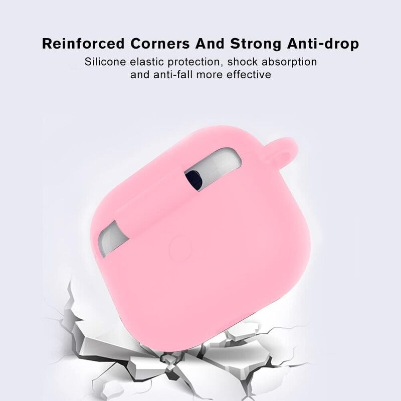 MARGOUN for Airpods 3 Case Cover Silicone with Clip, Airpods 3 Case 2021 3rd Generation (light pink)