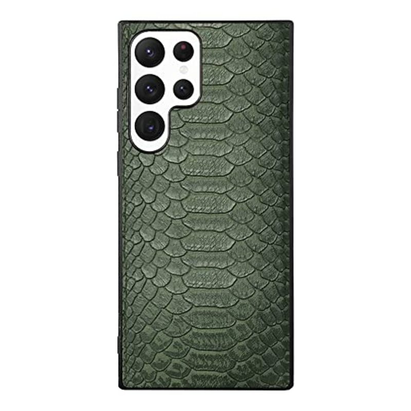 Margoun Samsung Galaxy S23 Ultra Faux Leather Mobile Phone Back Case Cover, Green