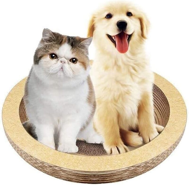 MARGOUN For Cat Scratcher Lounge Cardboard Scratch Pad, Large Cat Scratcher Bowl For Grinding Claws Body Massage Rest Scratch (1 Pack)