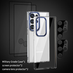 MARGOUN 5 Packs For Samsung Galaxy S23 Ultra Clear Case With 2 Screen Protectors and 2 Camera Lens Protectors/Blue