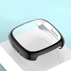 Margoun Soft TPU Bumper Screen Protector for Fitbit Versa 4 Case/Fitbit Sense 2, Black