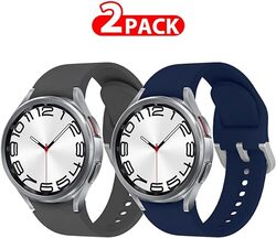 MARGOUN 2 Pack Band for Samsung Galaxy Watch 6/Watch 5/Watch 4 Bands 40mm 44mm/Watch 6 Classic 47mm 43mm/Watch 5 Pro Bands 45mm for Women Men, 20mm Soft Silicone Sport Strap Replacement Band