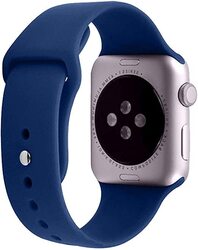 Margoun Soft Silicone Band for Apple Watch 49mm/45mm/44mm/42mm, 3 Piece, Navy Blue/Blue/Light Blue