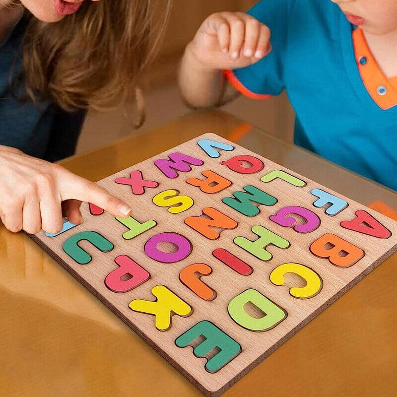 MARGOUN Wooden Puzzles for Toddlers Wooden Alphabet Number Puzzles Toddler Learning Puzzle Toys for Kids 2 in 1 Puzzle for Toddlers Age 3+