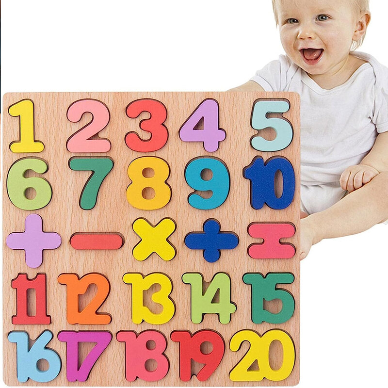 MARGOUN Wooden Puzzles for Toddlers Wooden Alphabet Number Puzzles Toddler Learning Puzzle Toys for Kids 2 in 1 Puzzle for Toddlers Age 3+