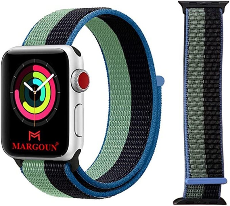 Margoun Nylon Replacement Sport Watch Band for Apple iWatch Series 8/ultra/7/6/ SE/ 5/4/3/2/1 49mm/45mm/44mm/42mm, Multicolour