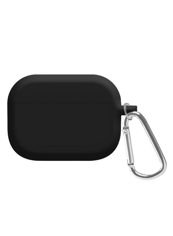 

MARGOUN Shockproof Case For Airpod Pro Silicone Protective Case Shockproof Case Ultra Slim Cover with Keychain Carabiner Black