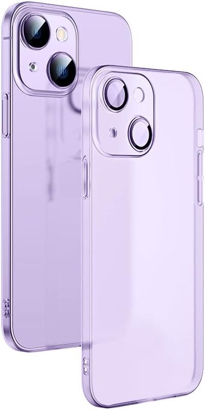 MARGOUN For iPhone 14 Plus Case Frosted Translucent Ultra Slim Cover Anti-Slip Camera Lens Protection (14 plus purple)