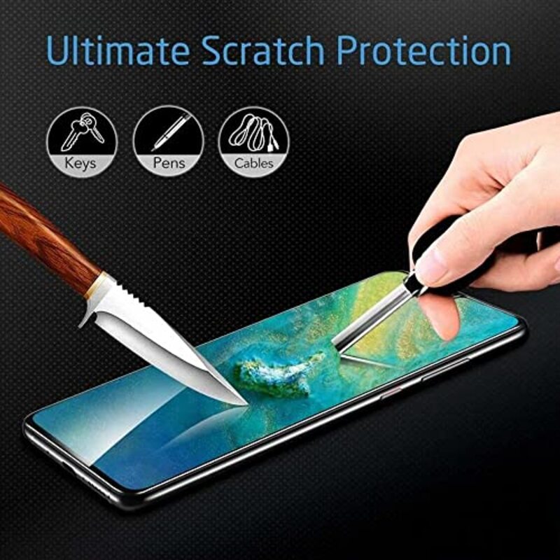 Margoun Huawei Mate 20 Tempered Glass Scratch Resistant Non-Slip Grip Screen Protector, 2 Pieces, Clear
