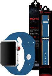 Margoun Soft Silicone Band for Apple Watch 49mm/45mm/44mm/42mm, 3 Piece, Navy Blue/Blue/Light Blue