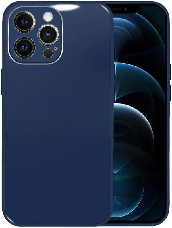 MARGOUN for iPhone 12 Pro Max Case Cover Electroplated Hard Glossy Case with Camera Protection (iPhone 12 Pro Max, dark blue)