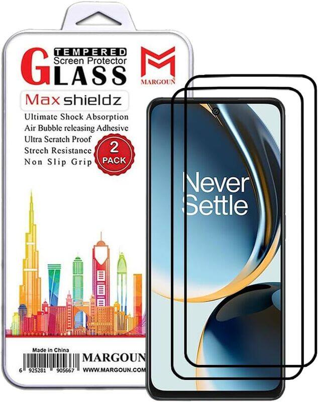 

MARGOUN 2 Pack For Oneplus Nord N30 5G Screen Protector Side Black Tempered Glass 9H Hardness Anti Finger-Print