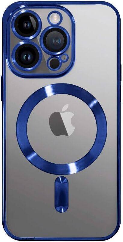 

MARGOUN For iPhone 15 Pro Case Compatible with Magsafe Magnetic Wireless Charging Case Clear designed Crystal Cover (15 Pro Dark Blue)