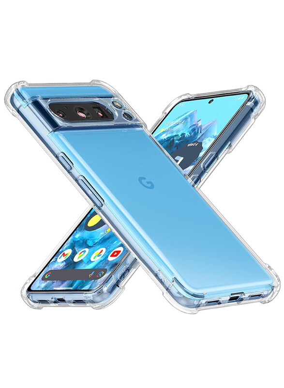 

MARGOUN Google Pixel 8 Pro TPU Case Clear Anti-Yellowing Transparent Shockproof Protective Phone Case Scratch Resistant Reinforced Corners Cover