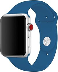 Margoun Soft Silicone Band for Apple Watch 49mm/45mm/44mm/42mm, 3 Piece, Navy Blue/Blue/Light Blue