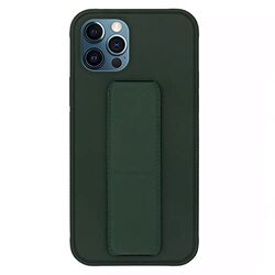 Margoun Apple iPhone 12 Pro Multi-Function Shockproof Protective Two-In-One Finger Grip Holder Mobile Phone Case Cover, Dark Green